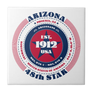 Red, White och Blue Arizona Ceramic Tile Kakelplatta