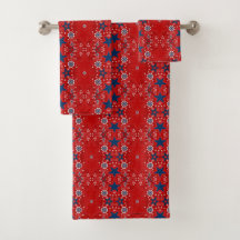 Red, White och Blue Bandana Towel Set