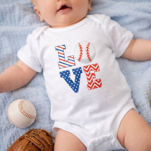 Red White och Blue Baseball T Shirt