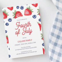 Red White och Blue Berry 4:e juli, sommaren Party