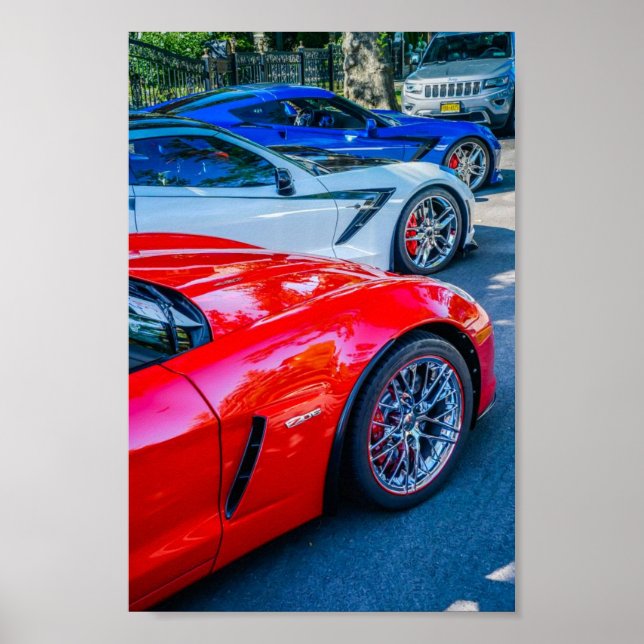 Red White och Blue C7 Chevrolet Corvette Poster (Framsidan)