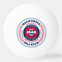 Red, White och Blue California Circle Pingisboll
