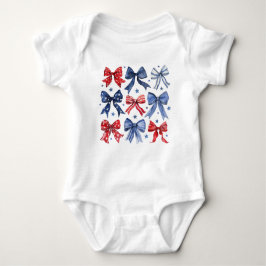 Red White och Blue Coquette Bows T Shirt