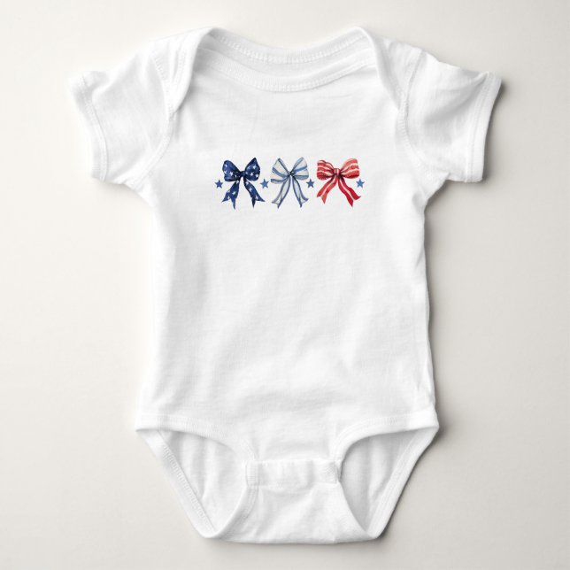 Red White och Blue Coquette Bows T Shirt (Framsida)