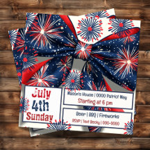 Red White och Blue Fireworks och Bow