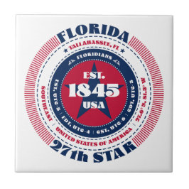 Red, White och Blue Florida Ceramic Tile Kakelplatta
