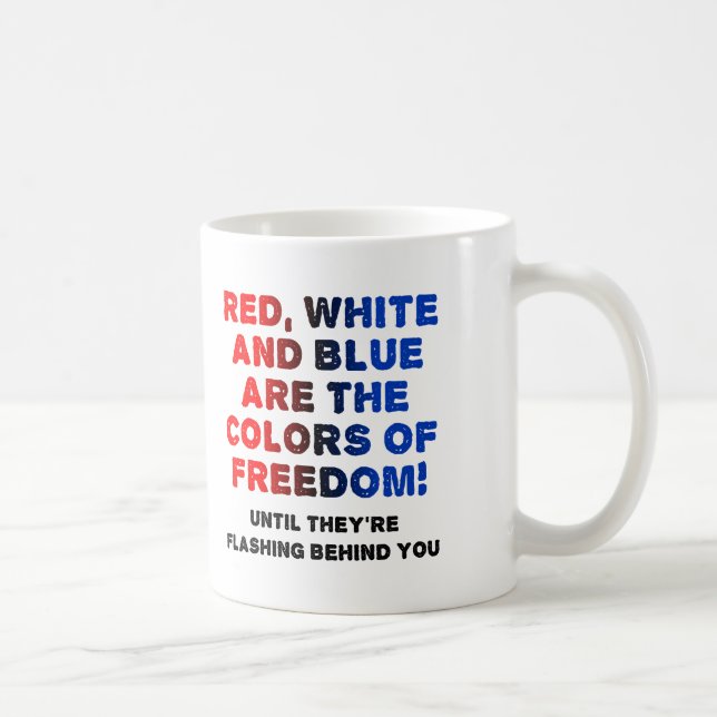 Red White och Blue Funny Mug Kaffemugg (Höger)