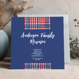 Red, White och Blue Gingham Family Reunion Inbjudningar