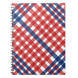 Red White och Blue Gingham Play Anteckningsbok