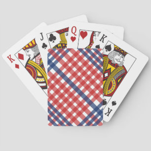 Red White och Blue Gingham Play Casinokort