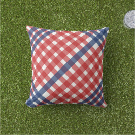 Red White och Blue Gingham Play Kudde