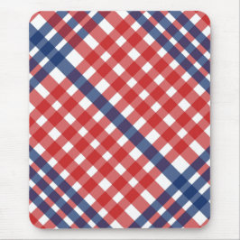 Red White och Blue Gingham Play Musmatta
