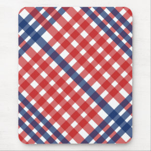 Red White och Blue Gingham Play Musmatta