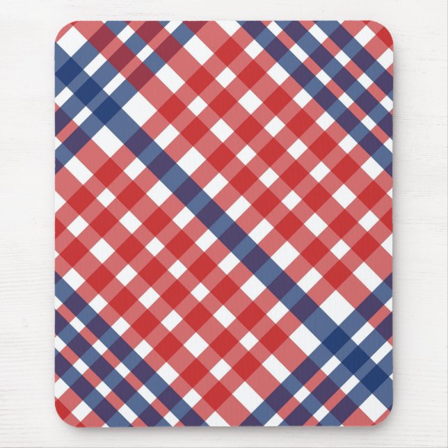 Red White och Blue Gingham Play Musmatta (Framsidan)
