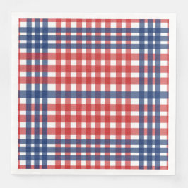Red White och Blue Gingham Play Pappersservett