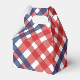 Red White och Blue Gingham Play Presentaskar