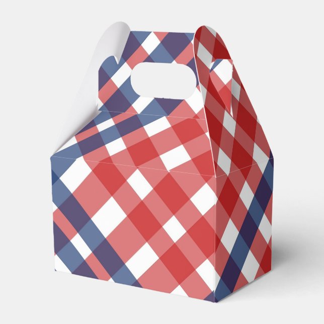 Red White och Blue Gingham Play Presentaskar (Baksidan Sidan)