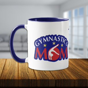 Red White och Blue Gymnastics Mamma Personlig Mugg