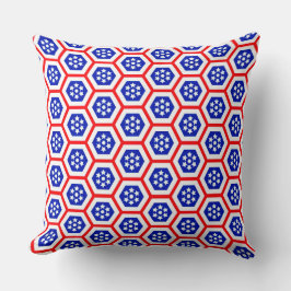 Red White och Blue hexagon mönster Kudde