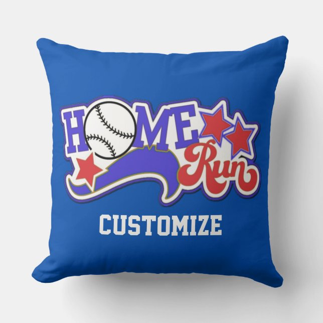 Red White och Blue Home Springa Baseball Dekorativ Kudde (Framsida)
