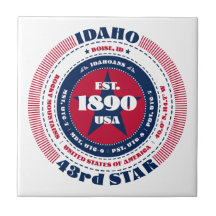 Red, White och Blue Idaho Ceramic Tile