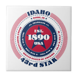 Red, White och Blue Idaho Ceramic Tile Kakelplatta