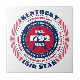 Red, White och Blue Kentucky Ceramic Tile Kakelplatta