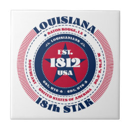 Red, White och Blue Louisiana Ceramic Tile Kakelplatta