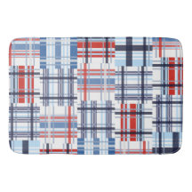 Red, White och Blue Madras Bath Mat