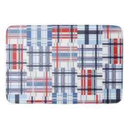 Red, White och Blue Madras Bath Mat Badrumsmatta