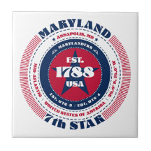 Red, White och Blue Maryland Ceramic Tile
