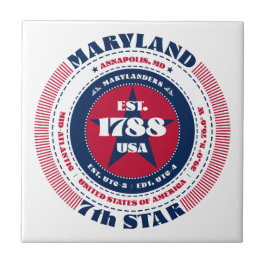Red, White och Blue Maryland Ceramic Tile Kakelplatta