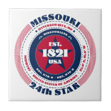Red, White och Blue Missouri Ceramic Tile