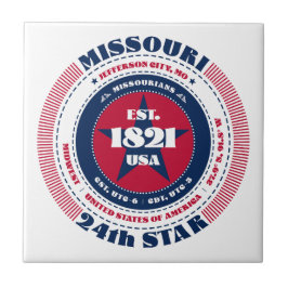 Red, White och Blue Missouri Ceramic Tile Kakelplatta