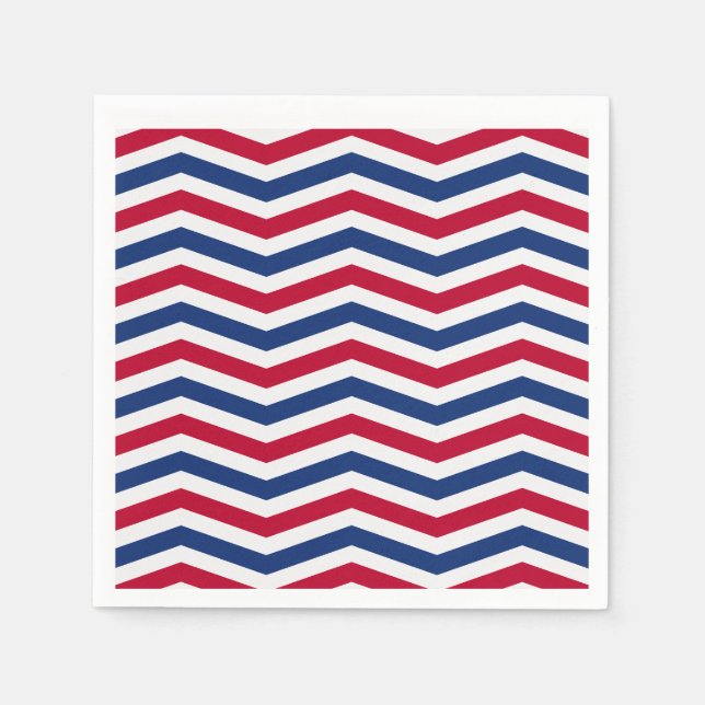 Red White och Blue Napkins Pappersservett (Framsidan)