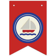 Red, White och Blue Nautical Banner Bunting