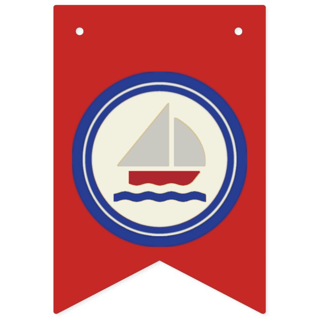 Red, White och Blue Nautical Banner Bunting Vimplar (Sjunde flaggan)