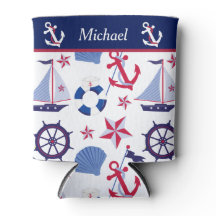Red White och Blue Nautical Monogram