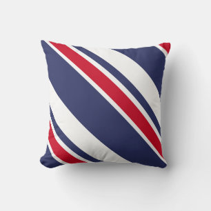 Red White och Blue Nautical Rand Kudde