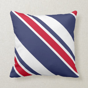 Red White och Blue Nautical Rand Kudde