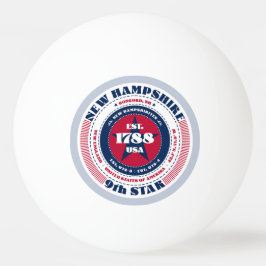 Red, White och Blue New Hampshire Circle Pingisboll