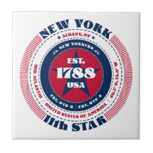 Red, White och Blue New York Ceramic Tile