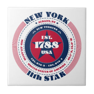 Red, White och Blue New York Ceramic Tile Kakelplatta