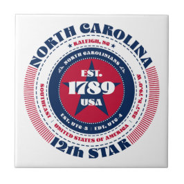 Red, White och Blue North Carolina Ceramic Tile Kakelplatta