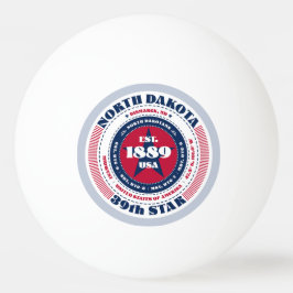 Red, White och Blue North Dakota Circle Pingisboll