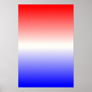 Red White och Blue Ombre Poster