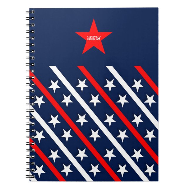 "Red, white och blue patriotic Anteckningsbok (Framsidan)