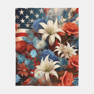 Red White och Blue Patriotic Fleecefilt