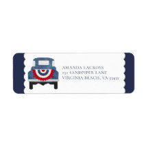 Red White och Blue Patriotic Label