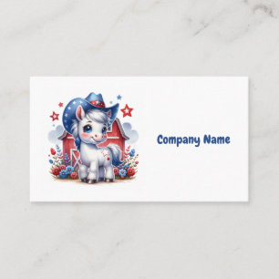 Red, White och Blue Patriotic Pony Visitkort